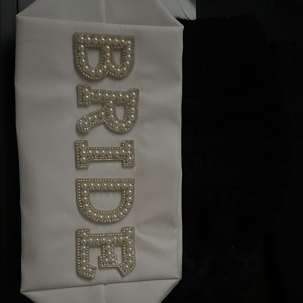 White Bride Clutch with Pearl Accents